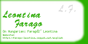 leontina farago business card